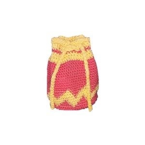 Coral, yellow Drawstring Bag